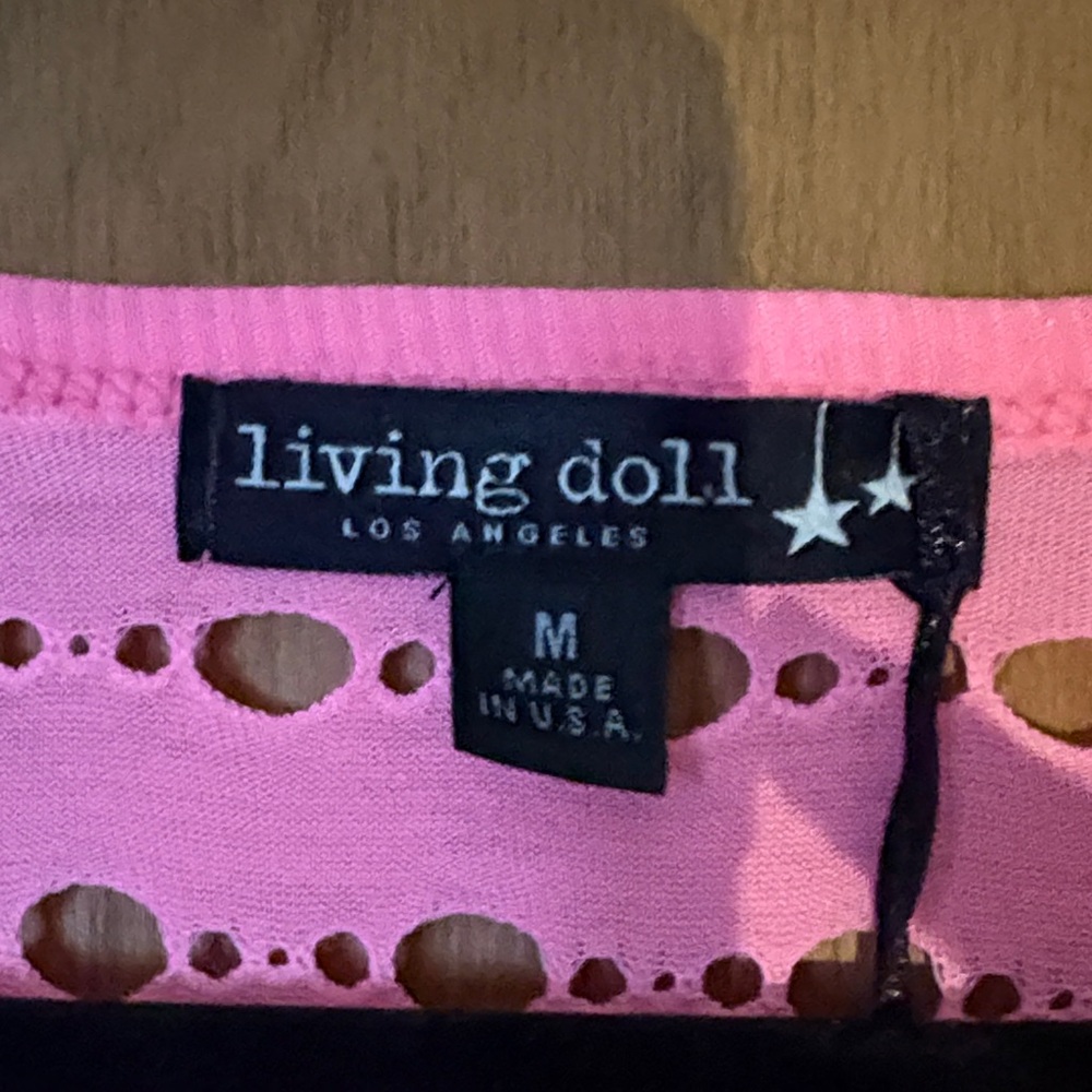 Retro Living Doll Neon Pink Cutout Top - Picture 2 of 7